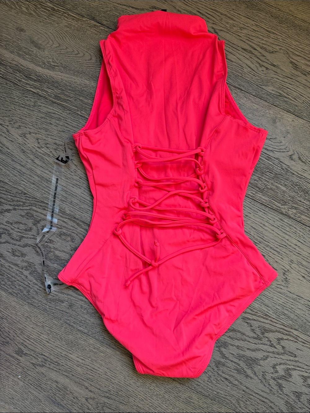 NWT Sleeveless Surfy swimsuit, Hot Coral, Large Short torso - Picture 8 of 9